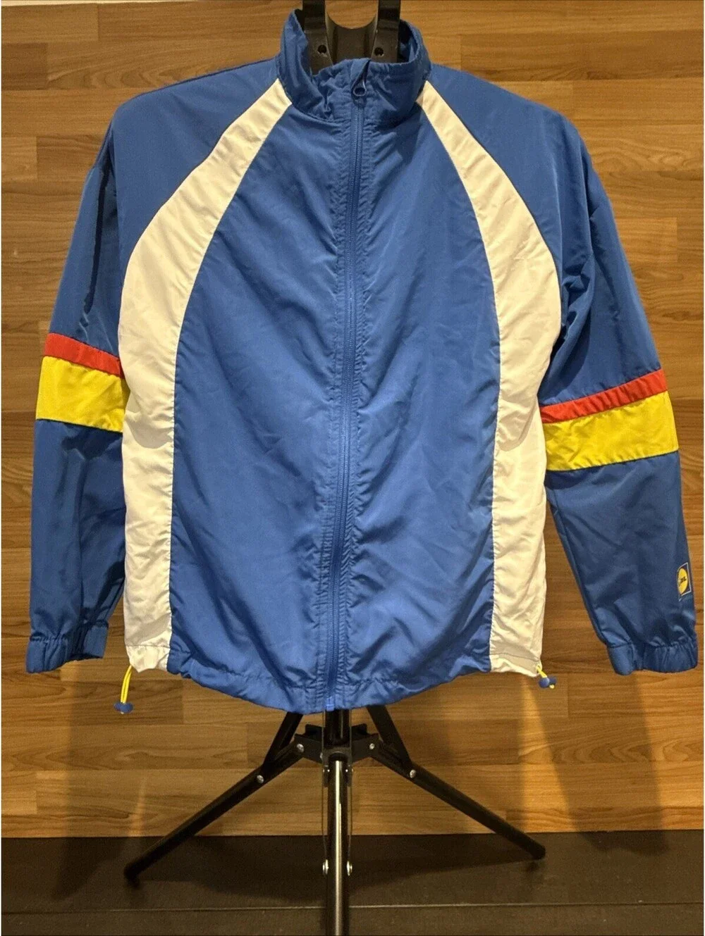 Lidl Colorblock Windbreaker Jacket Size S 4/6 Blue White Red Yellow Logo